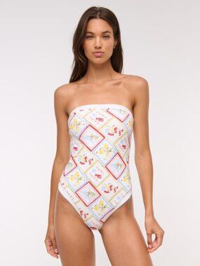 Abercrombie A&F Marina One-Piece Swimsuit Tile Print